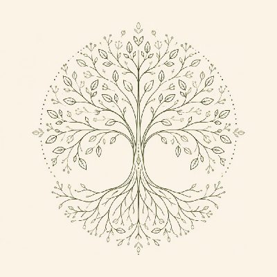Mandala de árvore com raízes