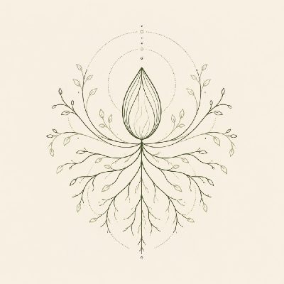 Mandala de semente com raízes